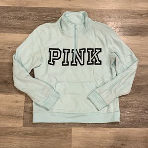 PINK Victoria’s Secret quarter zip mint sweatshirt large